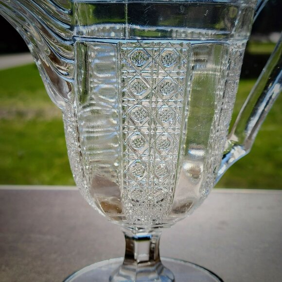 Antique EAPG Glass Creamer George Duncan & Sons Paneled Cane c.1880s USA Made - Picture 3 of 8